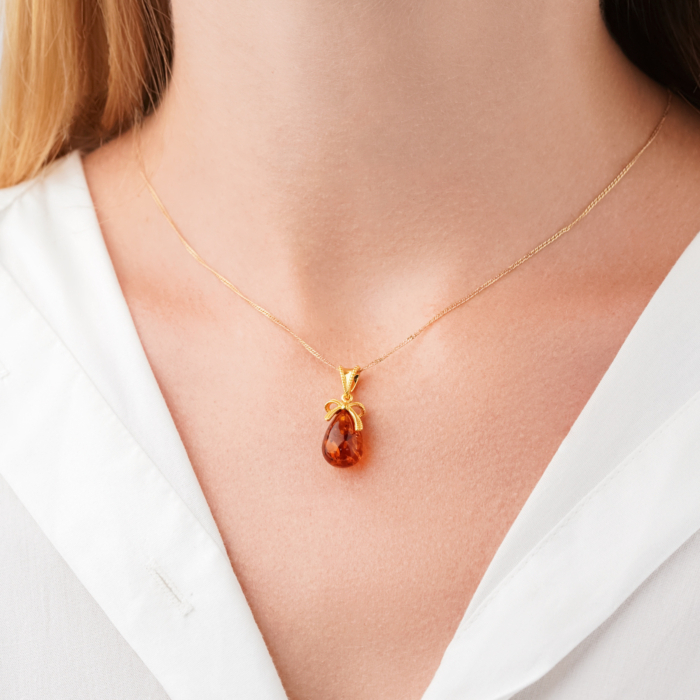 Срібна підвіска з бурштином. Артикул P518C-P/20/2787