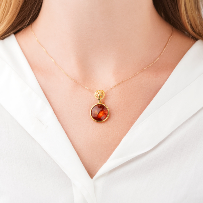 Подвес из серебра с янтарем AuP531C-P/20/2787