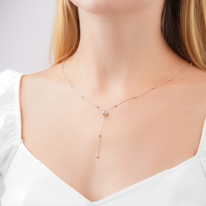 Колье из белого золота без вставки 06276/02/1