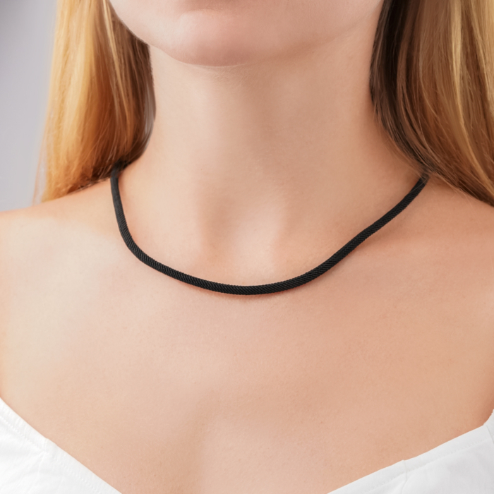 Шелковый шнурок с золотым замком 06229/01/4