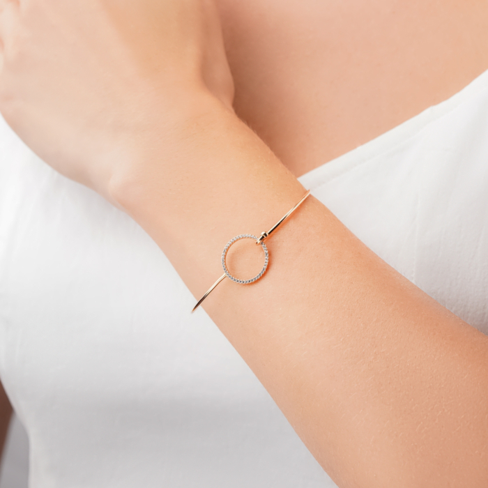 Браслет з червоного золота з фіанітами 4109476101-B/01/1