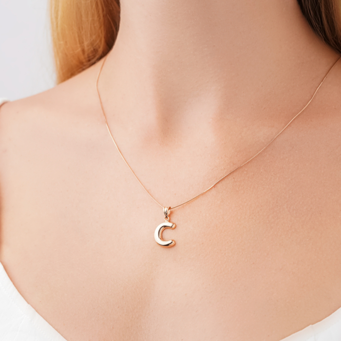 Золота підвіска-буква С без вставки P-353-P/01