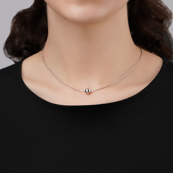 Жесткое серебряное колье без вставки CFAXD000043-K/12