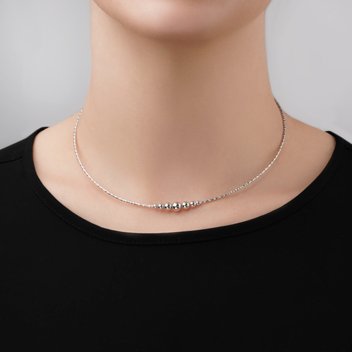 Серебряное колье без вставки CFAXD000212-K/12