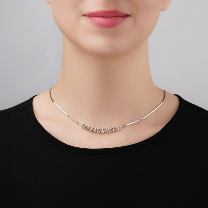 Серебряное колье без вставки CCAXD000154-K/12