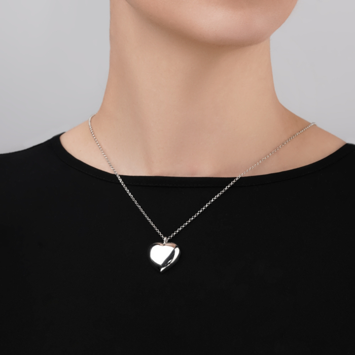 Срібне кольє з підвіскою в формі серця CCHXD000015-K/12