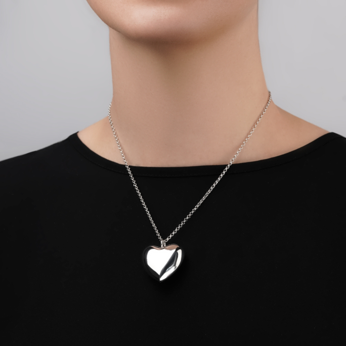 Серебряное колье «Сердце» с подвеской без вставки CCHXD000007-K/12