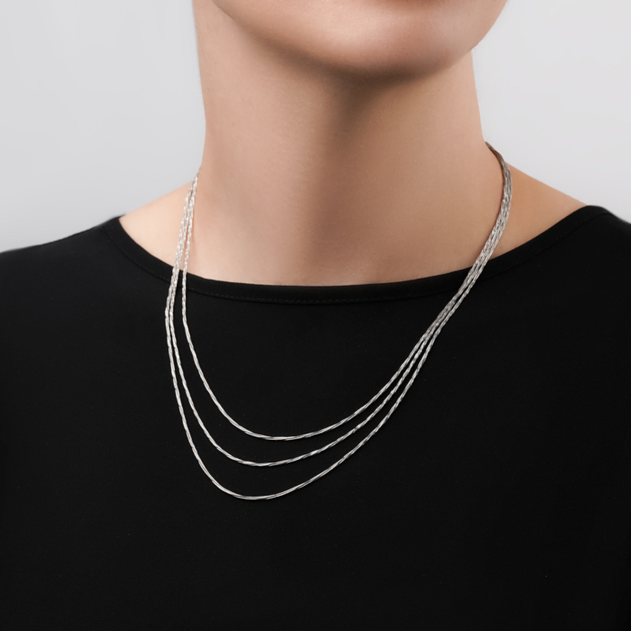 Серебряное колье без вставки CCAXD000004-K/12