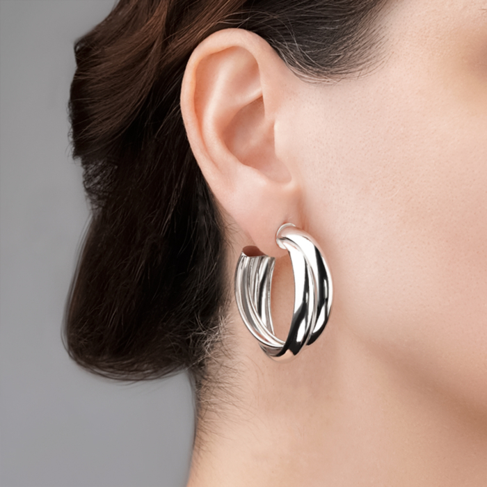 Серебряные серьги-пуссеты без вставки OF032-0045-E/12