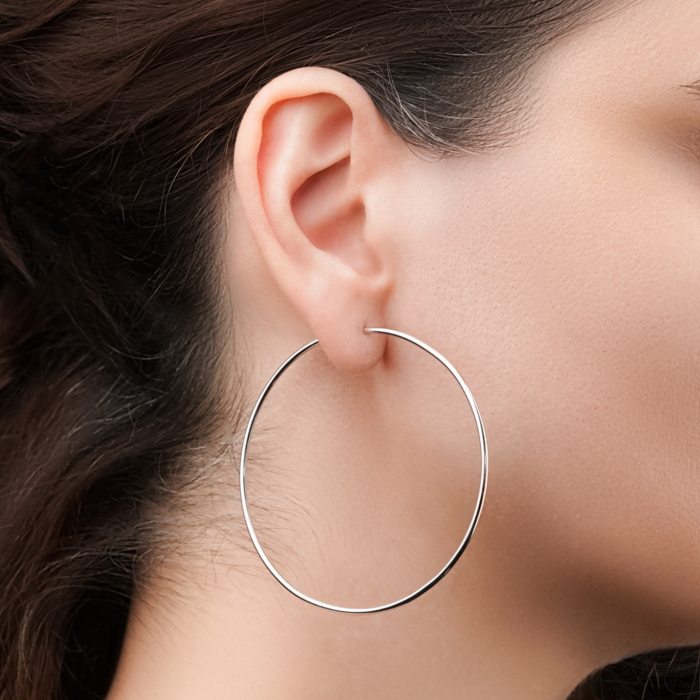 Срібні сережки-кільця без вставки OTBXD000009-E/12