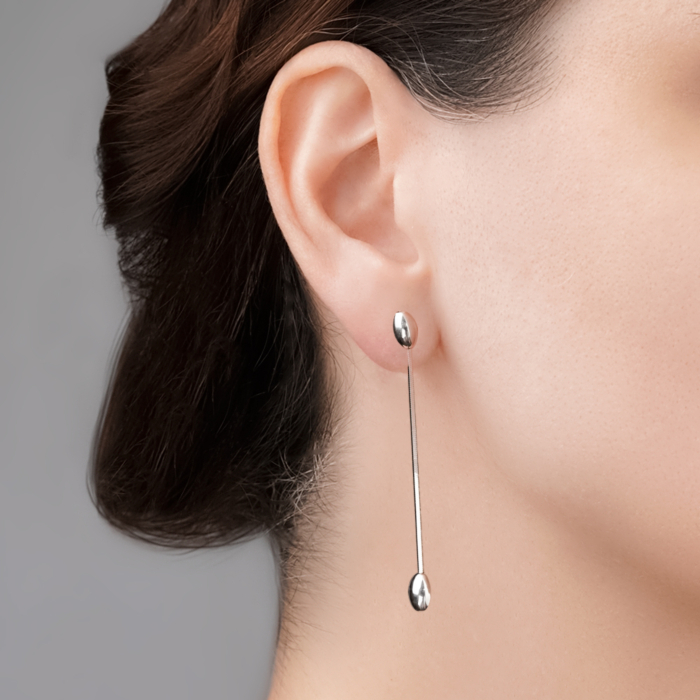 Срібні сережки без вставки OFAXD000112-E/12