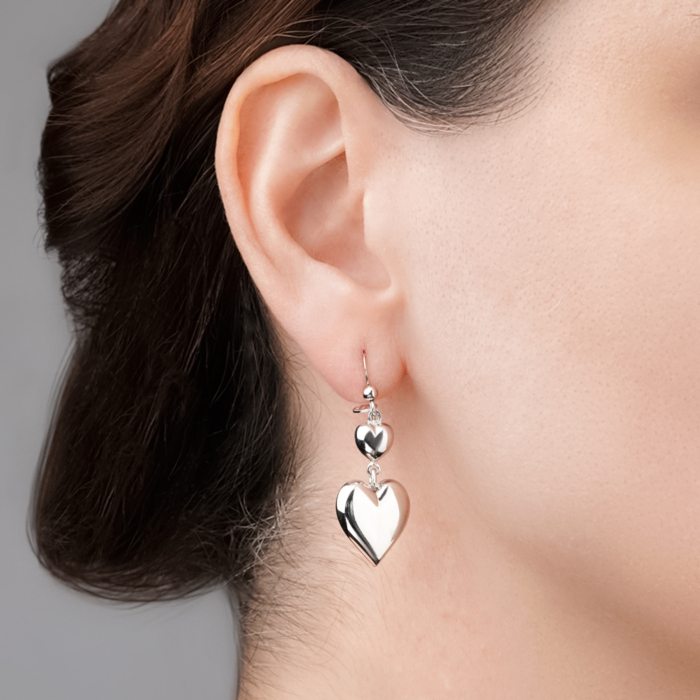 Серебряные серьги «Сердца» без вставки OCHXD000003-E/12