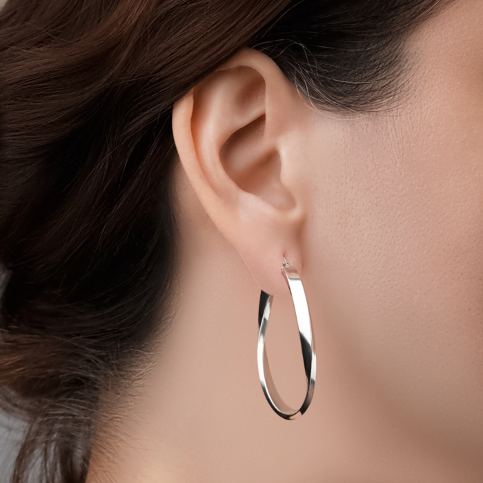 Серебряные серьги-конго без вставки OF032-0058-E/12