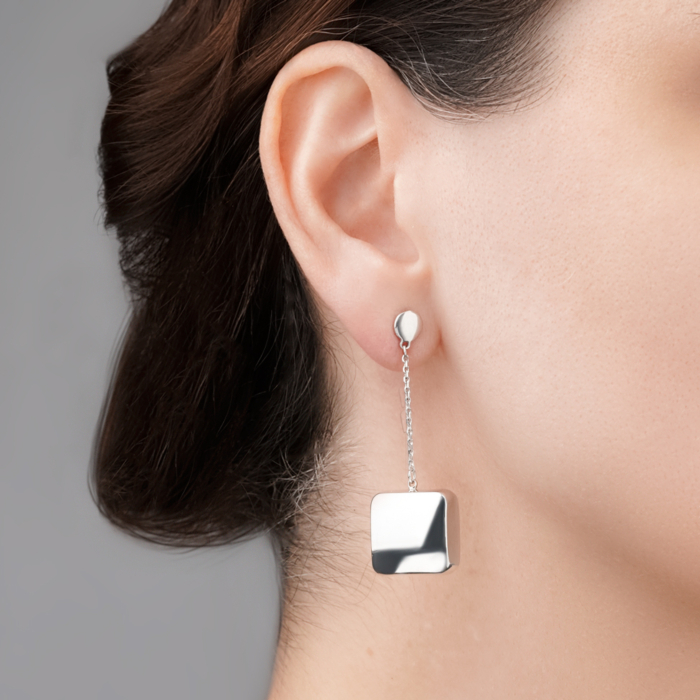 Срібні сережки без вставки OFAXD000109-E/12