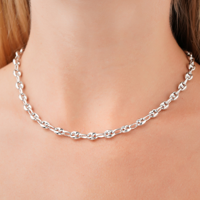 Серебряное колье без вставки CCAXD000049-K/12