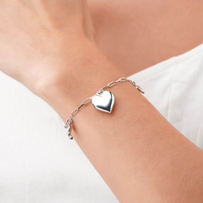 Срібний браслет Сердечка без вставки BCHXD000127-B/12