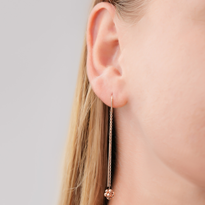 Золоті сережки-протяжки без вставки P-922-E/01