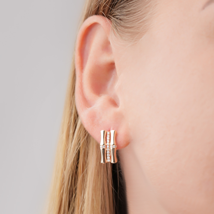 Золоті сережки з фіанітами F-806-E/01/1