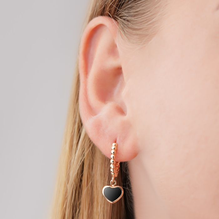 Золотые серьги с эмалью F-2577-E/01/389