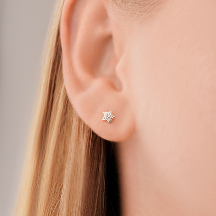 Золоті сережки-пусети з діамантами 53807/01/1/9023