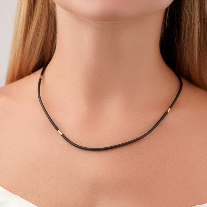 Шнурок ювелирный из красного золота с каучуком 06106-44/01/0