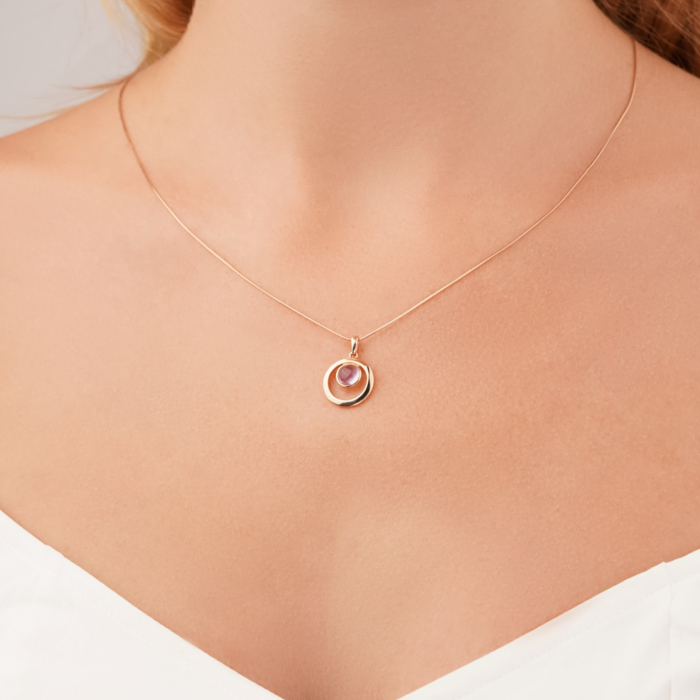 Золота підвіска з аметистом 550149/01/0/16280