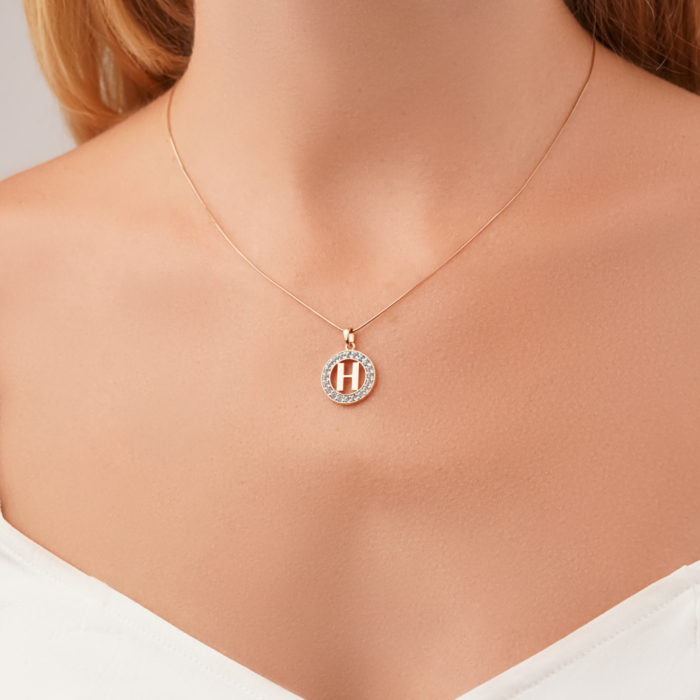 Золота підвіска-літера Н з топазами Swiss 550125-Н/01/1/6204