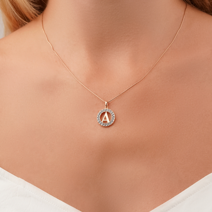 Золота подвеска-буква А с топазами Swiss 550125-А-1/01/1/6204