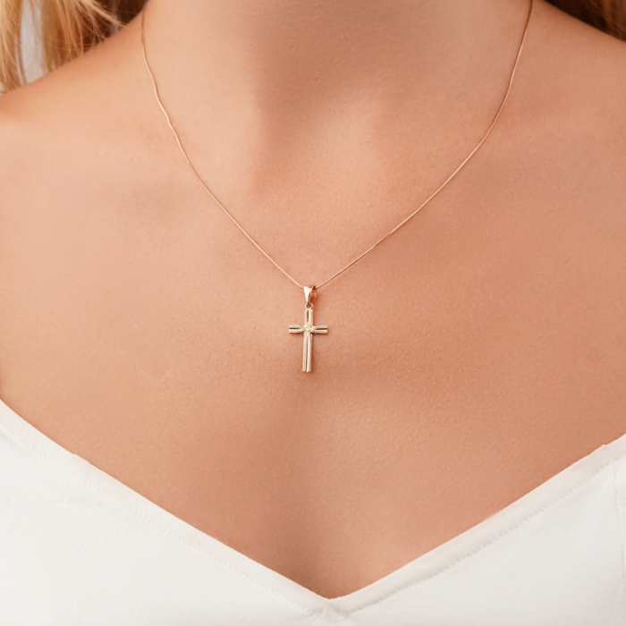 Золотий хрестик без вставки 31692/08/0