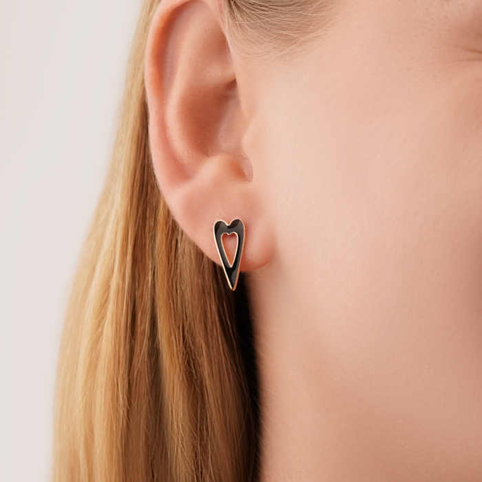 Золотые серьги с эмалью 27031/01/0/389