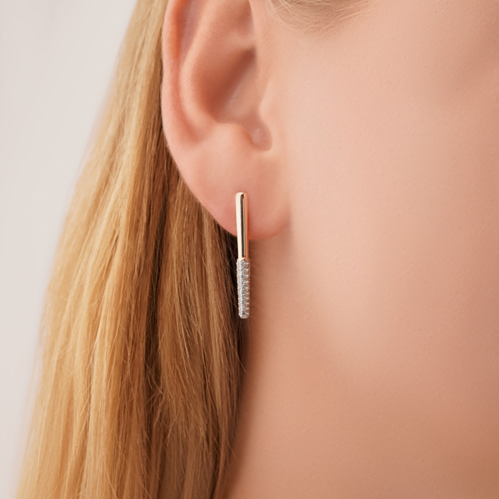 Золотые серьги с фианитами 23872/01/1/36