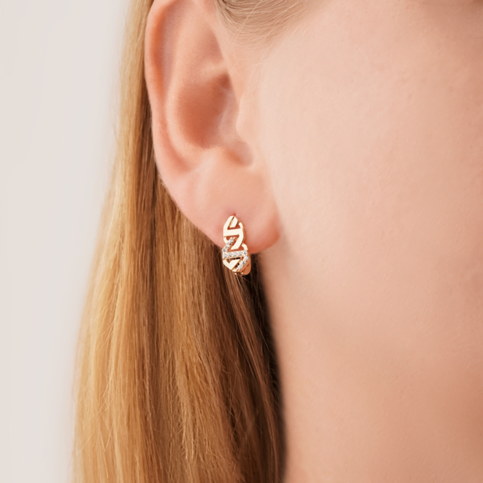 Золотые серьги с фианитами P-EYO3012-E/01/1