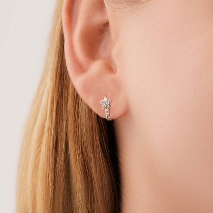 Золотые серьги с фианитами S214391-E/01/1