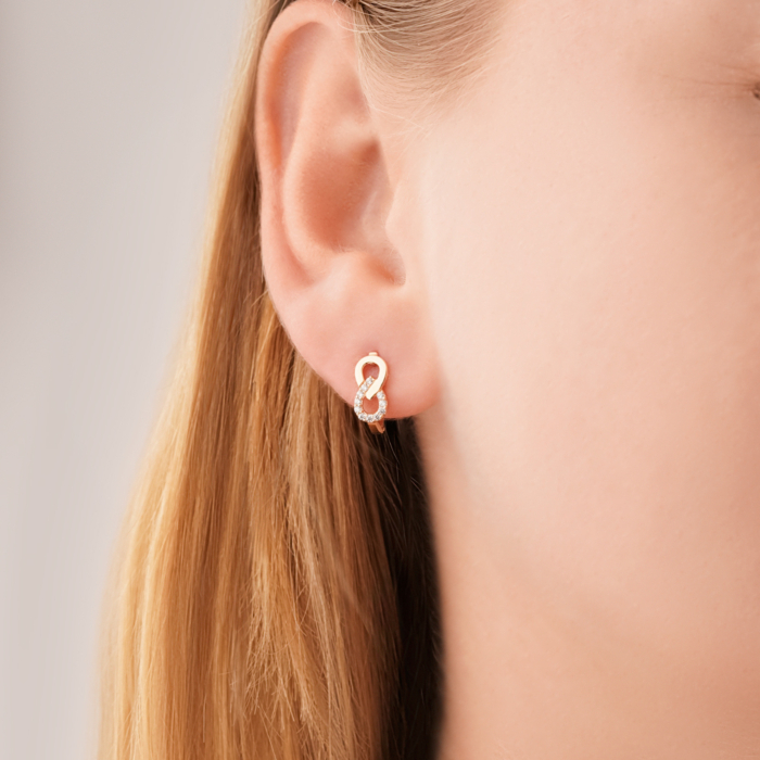 Золотые серьги с фианитами S213281-E/01/1