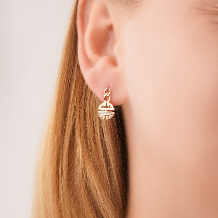 Золотые серьги с фианитами P-EYO3014-E/01/1