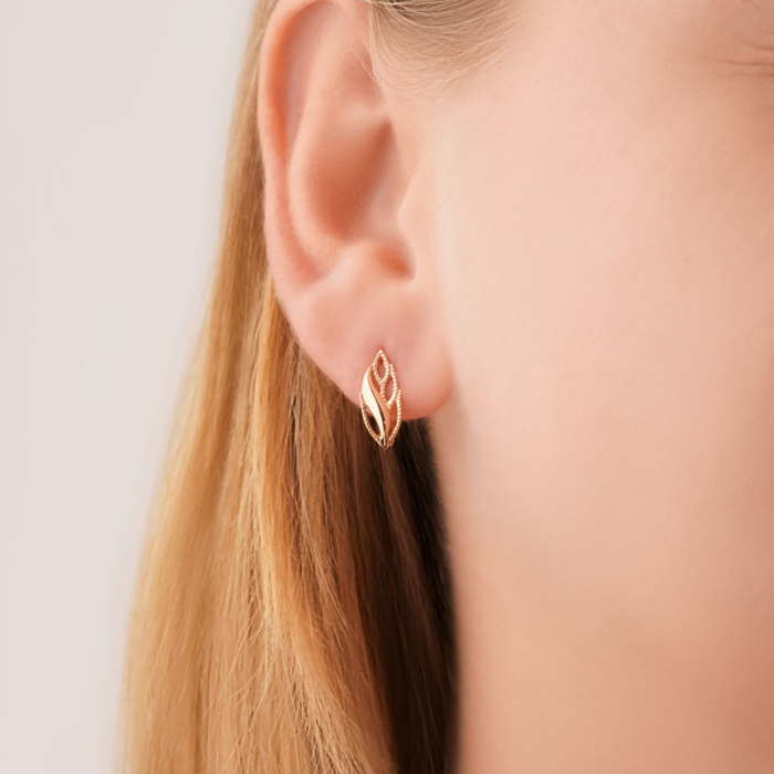 Золоті сережки без вставки С041