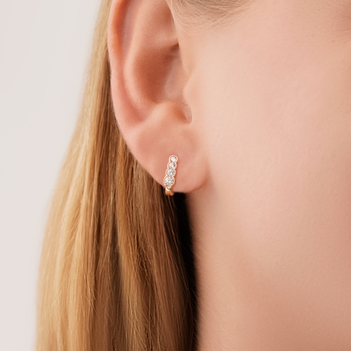 Золотые серьги с фианитами P-EJ0578-05-E/01/1