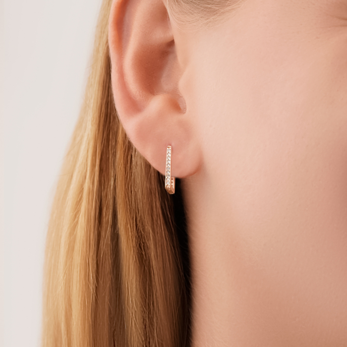 Золоті сережки з фіанітами P-2057-E/01/1