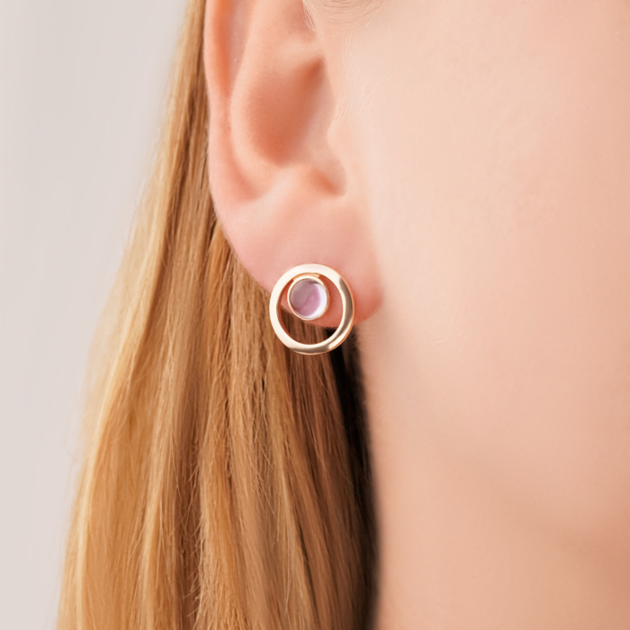 Золоті сережки з аметистом 540334/01/0/16280