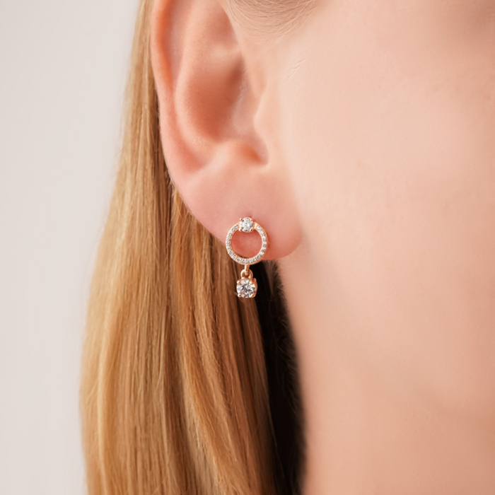 Золоті сережки-пусети з фіанітами Tesori 27041/01/0/4599