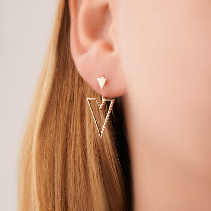 Золотые серьги-джекеты без вставки 27046/01/0