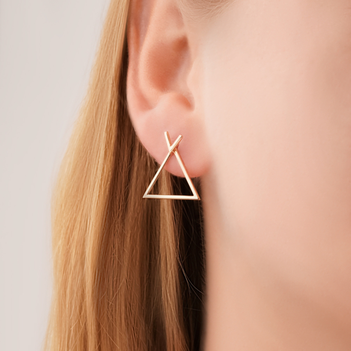 Золотые серьги-джекеты без вставки 27048/01/0