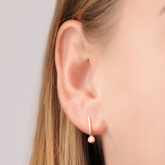 Золоті сережки з фіанітом 23057/01/0/52