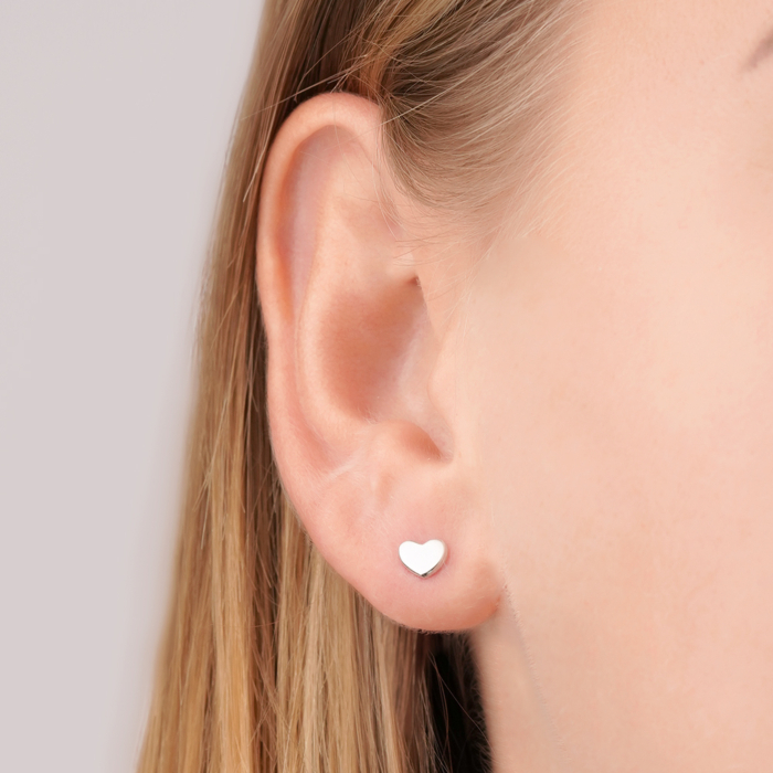 Золотые серьги-пуссеты «Сердца» без вставки 21752/02/1