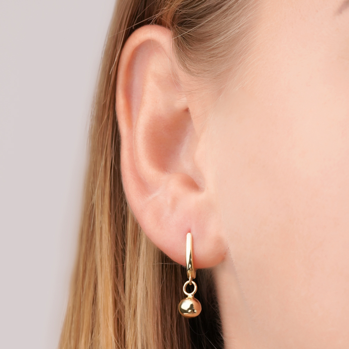 Золоті сережки-підвіски без вставки P-5332-E/03