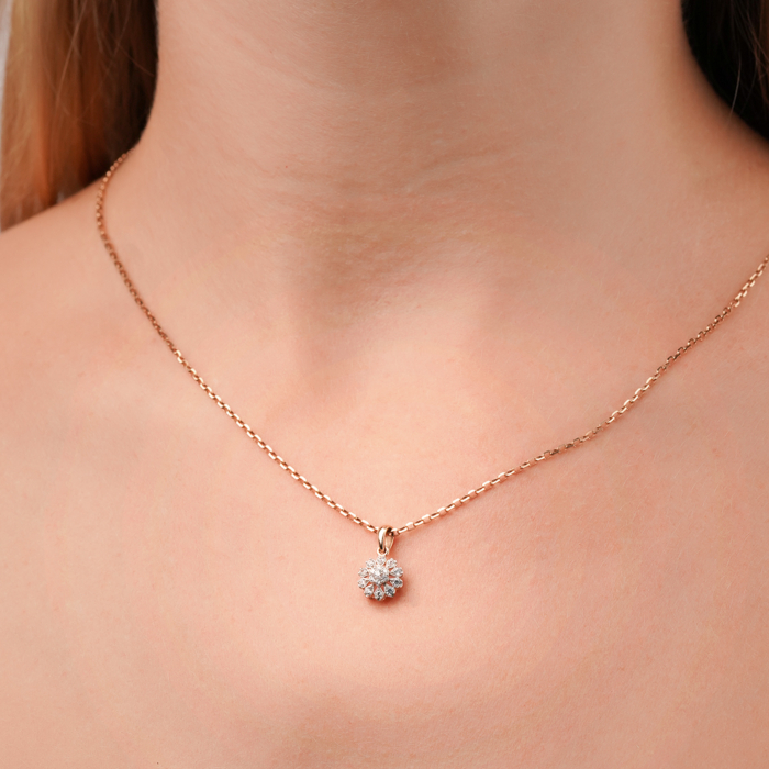 Золота підвіска з фіанітами 32497/01/1/43