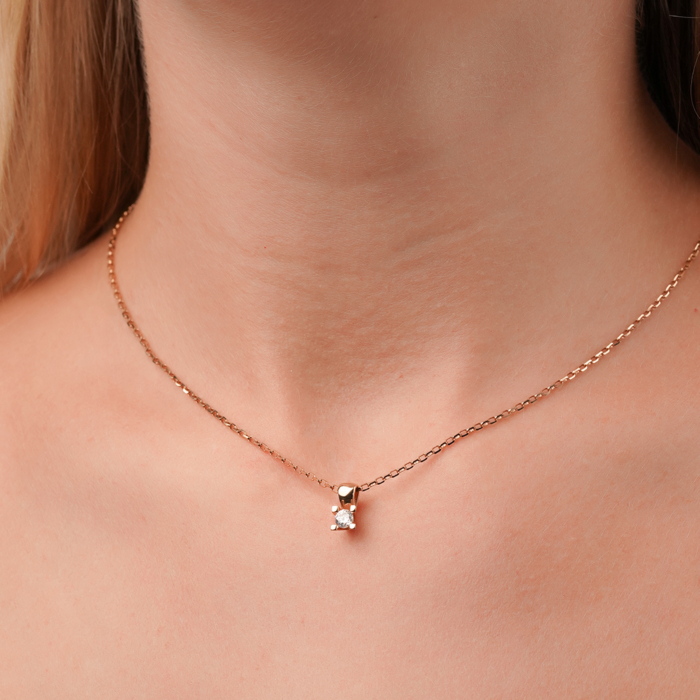 Золота підвіска з фіанітом S310341-P/01/1