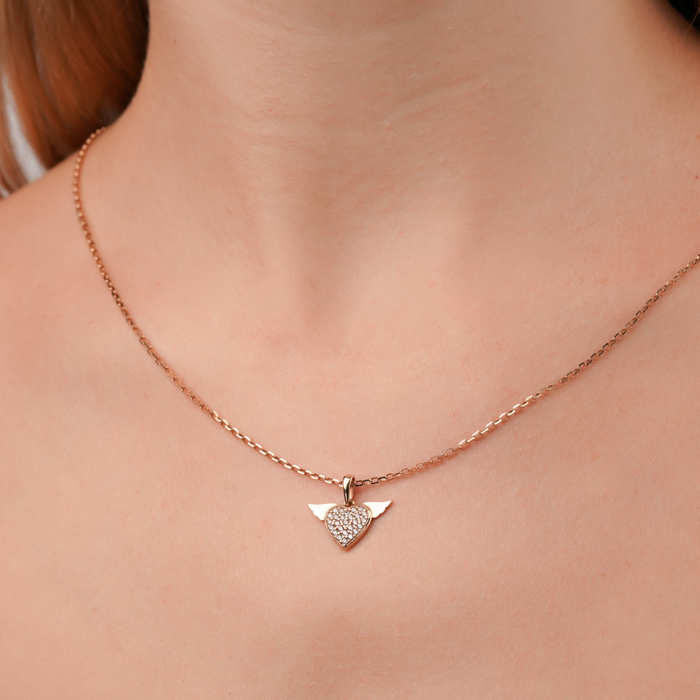 Золотая подвеска «Сердце» с фианитами P-298-P/01/1