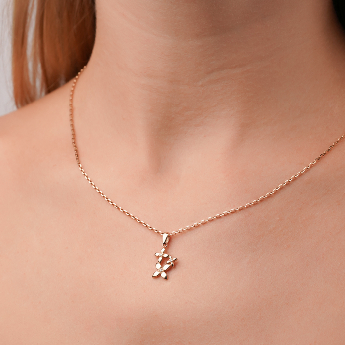 Золота підвіска з фіанітами P-607-P/01/1