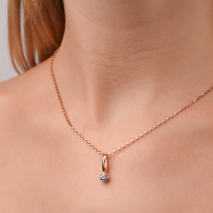 Золота підвіска з фіанітами 160332